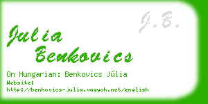 julia benkovics business card